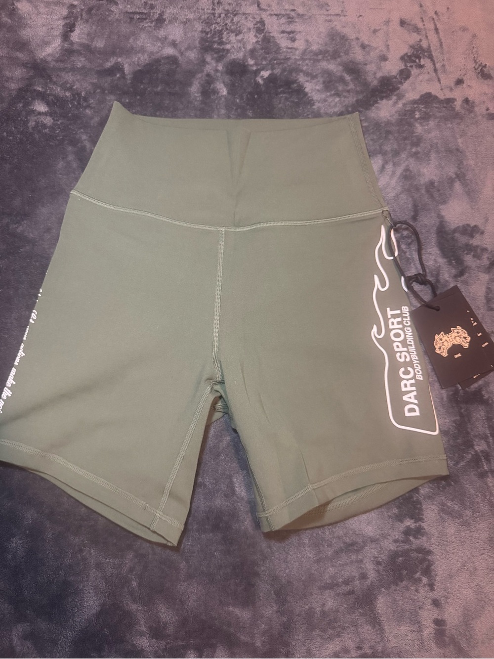 Darc Sport SHE Olive Green Biker Shorts NWT